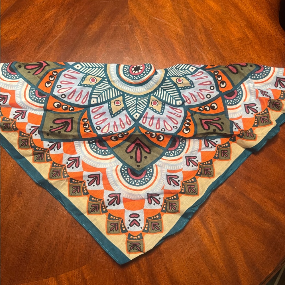 Colorful Mandala Pattern Scarf - Picture 4 of 4